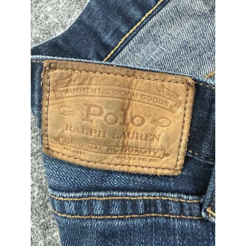 Polo Ralph Lauren Jeans Mens 36x32 Blue Varick Slim Straight Dark Wash Denim PRL
